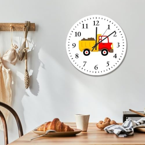 Cute Dump Truck Wall Clock Vehicle Boys Room Nursery Clock for Kids
