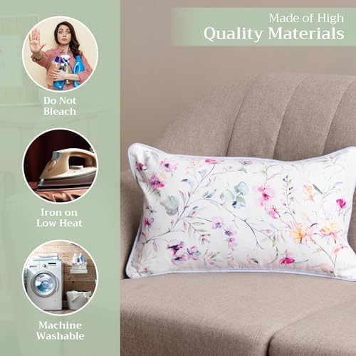 Maison d' Hermine Throw Pillow Covers 100% Cotton (12" x 20" - Pack of 1)