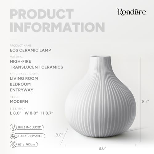 RONDURE Modern Ceramic Decorative Table Lamp Living Room Bedroom Bedside