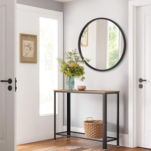 AOAOPQ Mirror for Wall Large Round Bathroom Entryway Living Room Hallway Bedroom 24 inch Black Matte Frame Mirrors Anti-Rust Hang