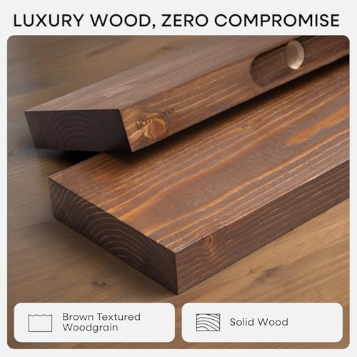 Homeforia 20 Inch Floating Shelves, High-End Solid Pine Wood, Set of 4