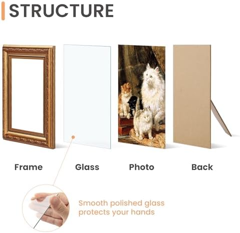 upsimples Vintage 5x7 Picture Frame, Antique Bronze and Black Frames 2 Pack
