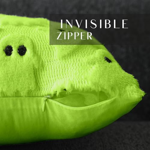 DFXSZ Halloween Pillow Covers 18x18 inch 2Pcs Green Ghost Halloween Decor