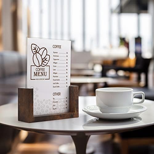 PETAFLOP 5x7 Picture Frame Set of 2, Rustic U-shaped Double Sided Frames Made to Display 5 by 7 Photos, Menu Holder Sign Card Stand for Desk Tabletop