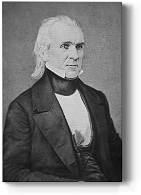 Renditions Gallery James K. Polk Presidental Portrait Wall Art, Premium Gallery Wrapped Canvas Decor, Ready to Hang, 27 in H x 16 in W, Made in America Print