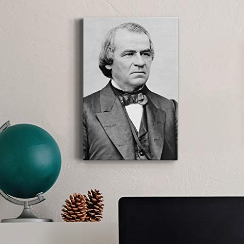 Renditions Gallery Andrew Johnson Presidental Portrait Wall Art, Premium Gallery Wrapped Canvas Decor, Ready to Hang, 18 in H x 12 in W, Made in America Print