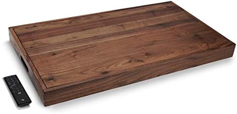 32"x 18" Extra Large Rectangle Solid Black Walnut Wood Ottoman Tray
