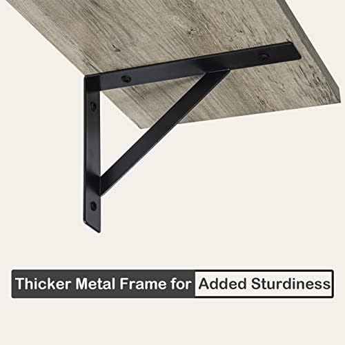 DINZI LVJ Wall Shelves, 23.6" Long Floating Shelves with Metal Brackets