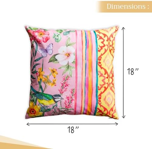 Maison d' Hermine Throw Pillow Covers 100% Cotton (18" x 18" - Pack of 1)