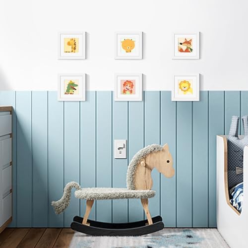 upsimples 6x6 Picture Frame, Gallery Glass Photo Frames Set of 3, White