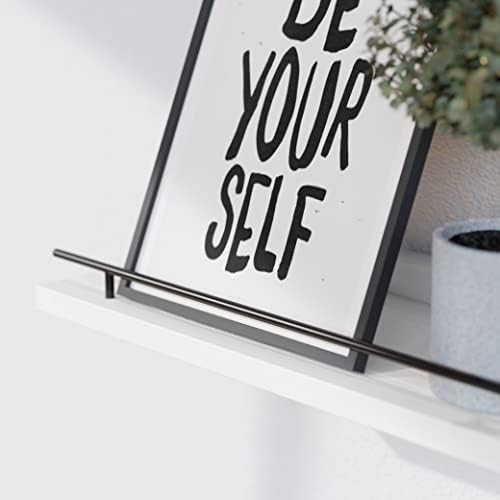 WOPITUES Floating Shelves 24 inch for Wall Decor Set of 3, Black and White