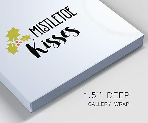 Renditions Gallery Canvas Wall Art for Christmas Decorations Mistletoe Kisses Xmas Romantic Wall Hangings for Bedroom Living Room & Kitchen Decor - 10"X10" LT05