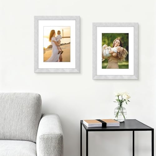 Picrit 8.5x11 Picture Frame Set of 12, Modern Gallery Wall Frames, Silver