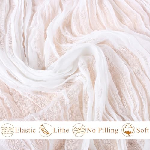 White Cheesecloth Table Runner 10FT Boho Rustic Sheer Cheese Cloth Table Runners 120 Inch Gauze Table Decorations for Wedding Party Bridal Shower Birthday Home Decor
