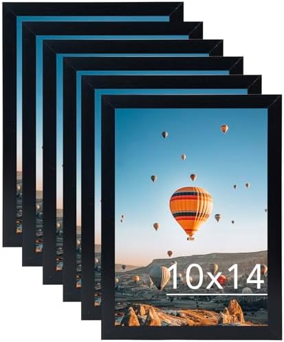 JCJMY 10x14 Picture Frame Set of 6 Black for 30 x 40cm Diamond Painting Art, Wall Mounting Horizontally or Vertically, 10 x 14 Wall Gallery Poster Photo Frame with Durable Shatter Resistant
