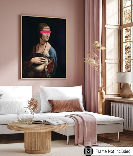 Poster Master The Lady with an Ermine Painting Print - Baroque Portrait Poster - Altered & Pop Art - Gift for Men & Women - Decor for Bedroom, Living Room or Office - 18x24 Unframed Wall Art