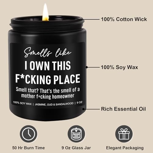 Younift Funny Scented Candle, House Warming Gifts New Home, Housewarming Gifts for Women, Men, Couple, New Homeowner - First Apartment Essentials - Closing Presents for Home Buyers - 9 oz