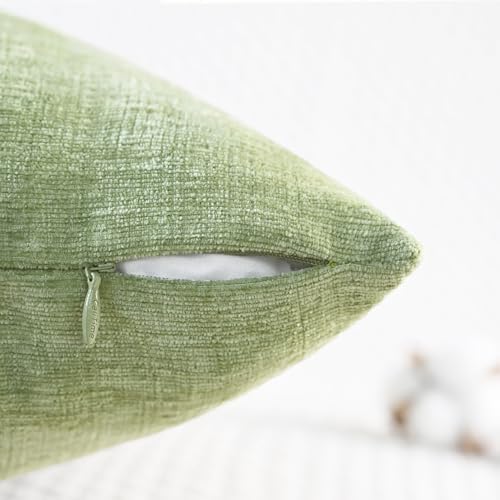 CaliTime Decorative Couch Throw Pillow Covers 24 X 24 Inches Sage Green