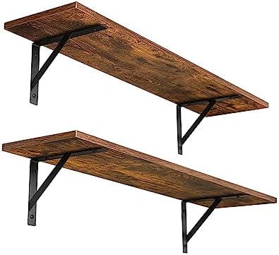 DINZI LVJ Wall Shelves, 23.6" Long Floating Shelves with Metal Brackets