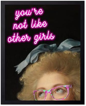 Poster Master You're Not Like Other Girls Print - Pink Neon Poster - Altered & Pop Art - Housewarming Gift for Men & Women - Decor for Bedroom, Living Room or Dorm - 16x20 Black Framed