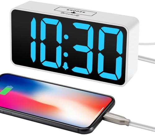 DreamSky Small Digital Alarm Clock for Bedroom with Large Big Numbers