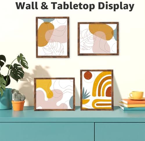 Giftgarden 8x10 Picture Frame Set of 18, Lightweight 8 by 10 Frames Bulk for Gallery Wall Photo Hanging and Tabletop Display, Rustic Brown