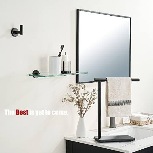 JQK Bathroom Glass Shelf Oil Rubbed Bronze, Tempered Glass Shower Storage 16 by 5 inches, 304 Stainless Steel ORB Wall Mount 2 Pack, TGS101L16-ORB-P2