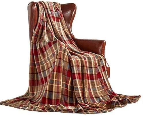 MERRYLIFE Red Plaid Throw Blanket for Couch Bed Sofa Love Urban 40" 50" | Grid Pattern, Ultra-Plush Soft, Decorative Colorful Travel Blanket, farmhouse, Gift Choice, Home Travel Use