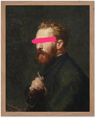 Poster Master Portrait of Vincent van Gogh Painting Print - Baroque Poster - Altered & Pop Art - Gift for Men & Women - Decor for Bedroom, Living Room or Office - 16x20 Beige Framed
