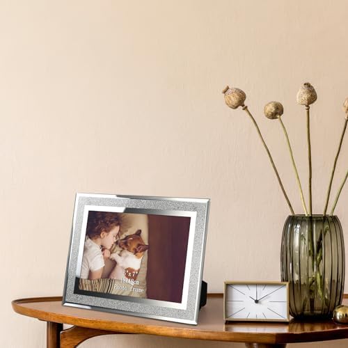 HORLIMER 12 Pack 5x7 Picture Frame, Sparkle Glass Photo Frames 5 by 7 for Tabletop, Horizontally or Vertically