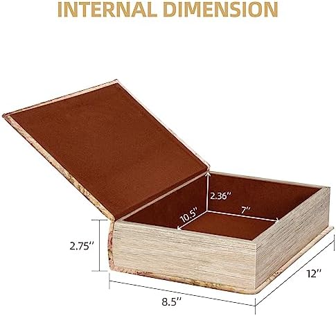 Decorative Book Box Vintage Style Fake Book