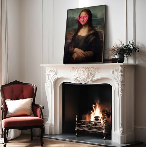 Poster Master Mona Lisa Painting - Smile Face Print - Altered Pop Art - Defaced - Gift for Men & Women - Minimal Decor for Office, Bedroom or Living Room, 24x32 Unframed Wall Art