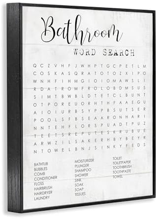 Stupell Industries Bathroom Search Fun Family Word, Design by Daphne Polselli Wall Art, 11 x 14, Black | Stupell Industries · By Lil' Rue · Ready to hang · Fun gift for bathroom decor · Made in USA