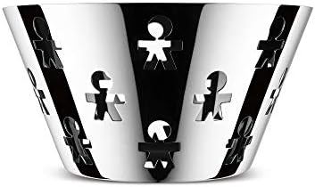 Alessi AKK05 Design Fruit Bowl, Stainless Steel, Polished, 23 cm