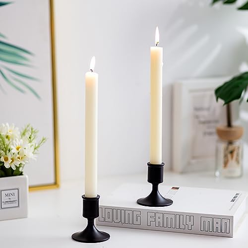 Sziqiqi Black Candlestick Candle Holders Set of 6 for Halloween Table Decor