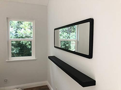 Joel’s Antiques 60 Inch Wooden Floating Shelves for Wall - 60x6x2 in - Made of Natural Wood - Short Heavy Duty Rustic Wall Shelves for Bedroom - Bathroom Shelf, Laundry Room Floating Storage - Black