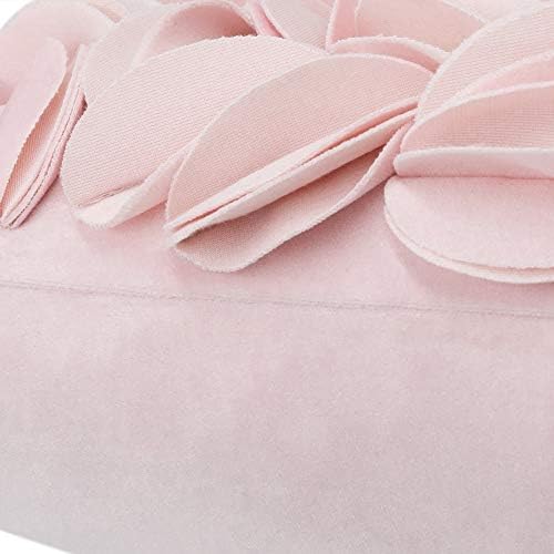 KINGROSE 3D Flower Throw Pillow Cover, 12 X 20 Inches, Velvet, Pink