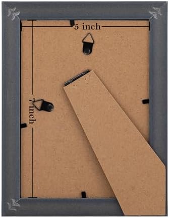 eletecpro 5x7 Vintage Picture Frame, Glass Cover, Black Gold, 2-Pack