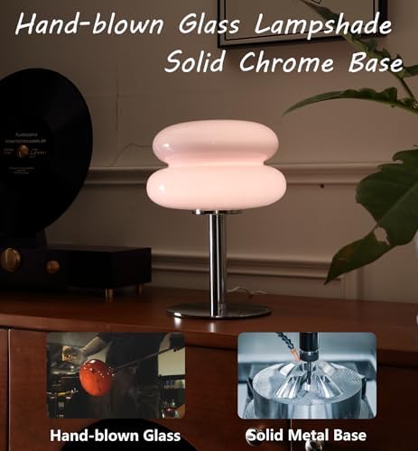 Glivpny Mushroom Lamp Table Lamp, Mid Century Modern Table Lamps (Pink)