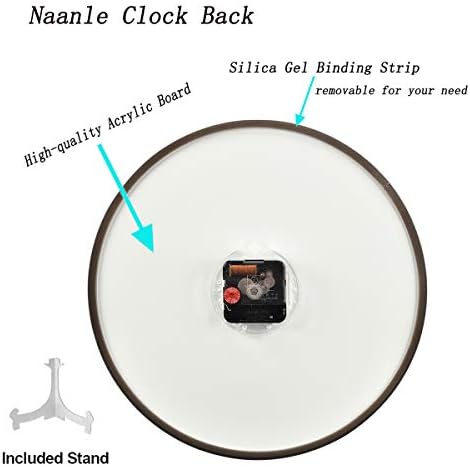 Naanle 3D Black Basketball with Gold Line Round Wall Clock, 9.5 Inch Silent Battery Operated Quartz Analog Quiet Desk Clock for Home,Office,School