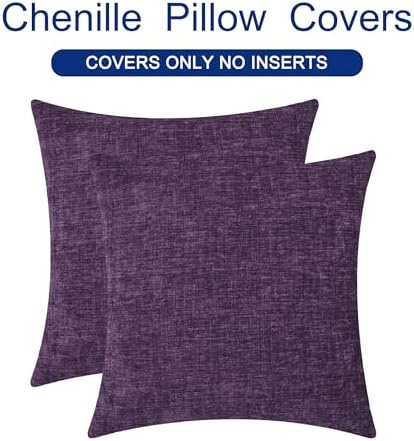 CaliTime Decorative Couch Throw Pillow Covers 18 X 18 Inches Plum Purple