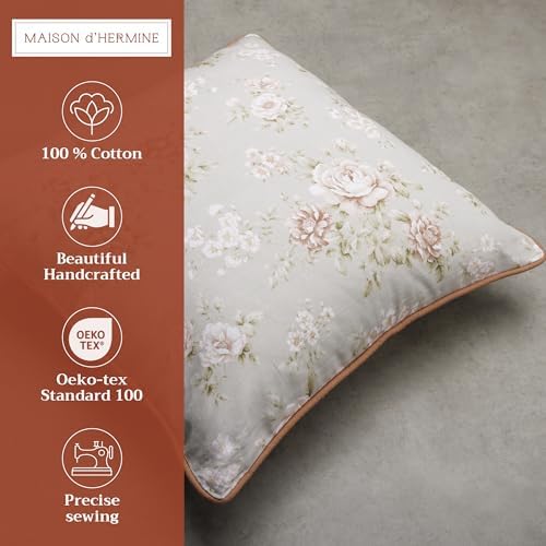Maison d' Hermine Throw Pillow Covers 100% Cotton (20" x 20" - Pack of 1)