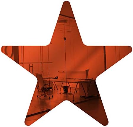 Marketing Holders Acrylic Mirror 8" Orange Star Flat DIY Smooth Edge Blank Plexiglass Tiles .118 3MM Thick Rounded Corners Decor for Classrooms Kids Rooms Restaurants Gyms Art Galleries