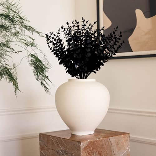 36Pcs Artificial Eucalyptus Stems Black Eucalyptus Leaves for vase Black Artificial Flowers Branches Decor Wedding Bouquet Centerpiece Floral Arrangement Home Decoration