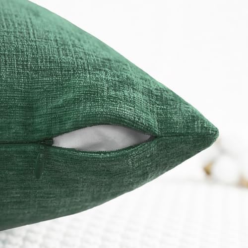 CaliTime Decorative Couch Throw Pillow Covers 24 X 24 Inches Dark Green