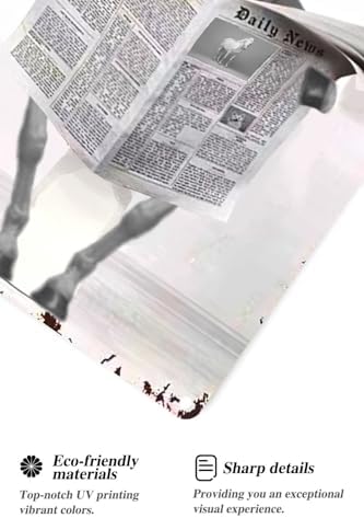 Metal Tin Sign Vintage Horse Toilet Reading Newspaper Humour Funny Animal Whimsy Animal for Home, Bathroom and Toilet Wall Decor 12x16 Inch(812B)