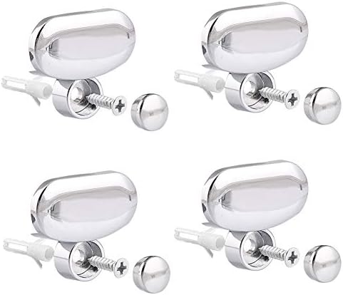 Mirror Clips - Glass Clips Clamps Holder for 3-5mm Thick Mirror 4PCS, Polished Chrome