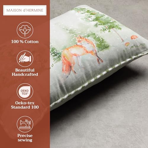 Maison d' Hermine Throw Pillow Covers 100% Cotton (12" x 20" - Pack of 1)