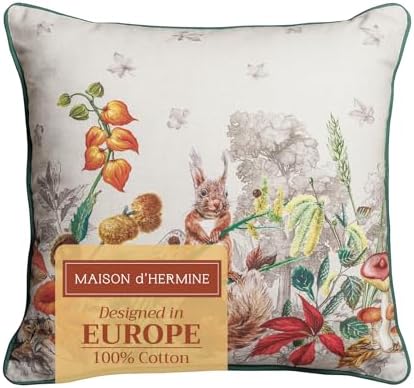 Maison d' Hermine Throw Pillow Covers 100% Cotton (20" x 20" - Pack of 1)