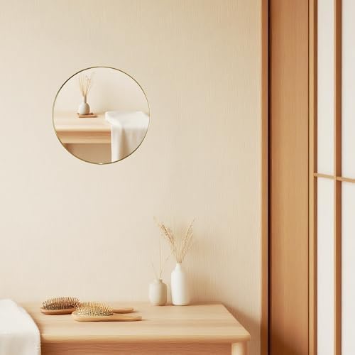 Funerom Gold Bathroom Mirror Round Wall Mirror 12.6 Inches Circle Mirror